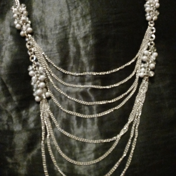 🎉Silver Tone Multi Layer Chain Necklace - Picture 8 of 8